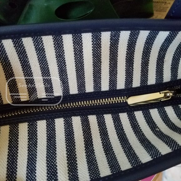 BLUE MULTI MARKET STRIPE TOTE KATE SPADE MEDIUM TOTE BRAND NEW - Picture 9 of 12